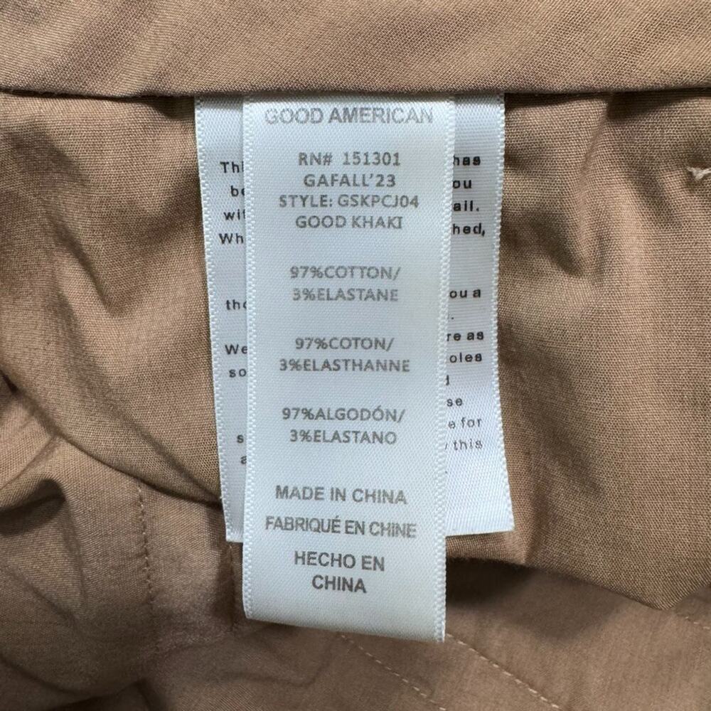 Good American Skate Pants Womens 12/31 Good Khaki Wide Straight Leg High Rise - Picture 14 of 15